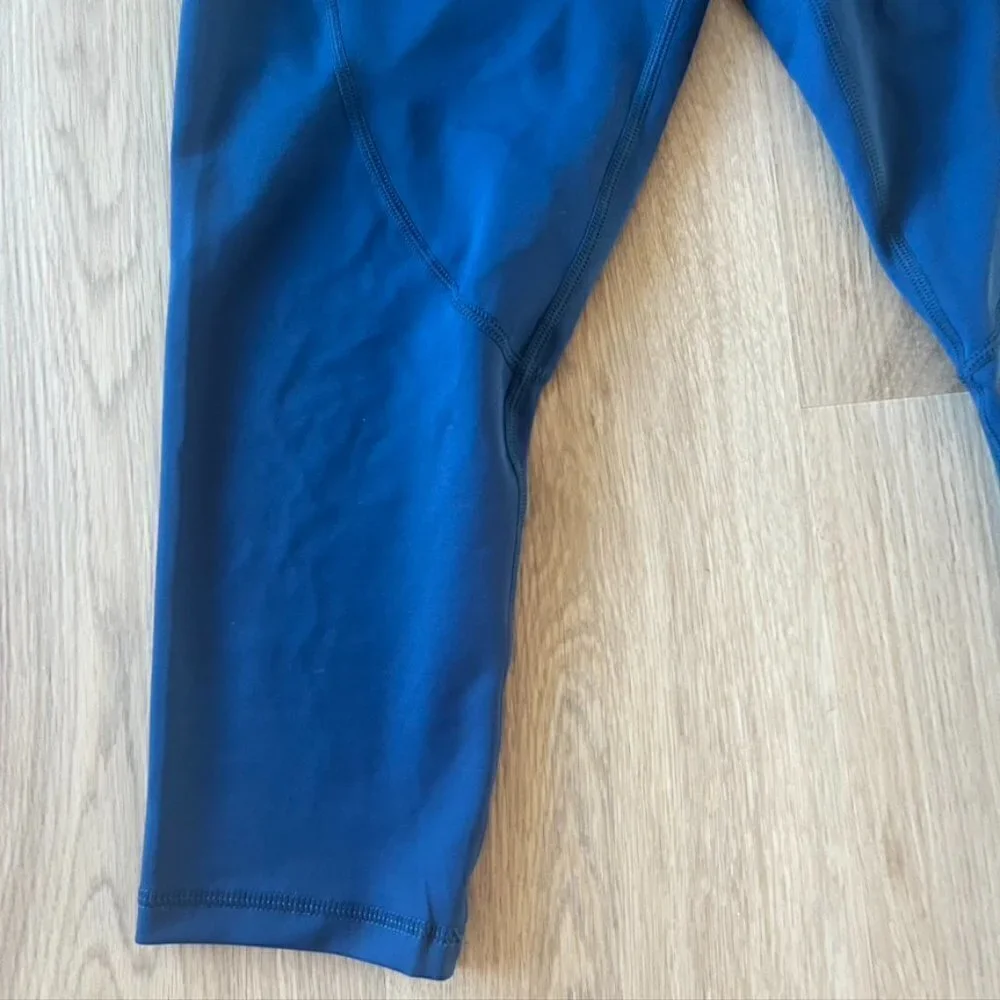 ** Zyia Active Navy Blue Pocket Brilliant Hi Rise Leggings Size 12 crop